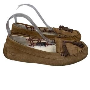 UGG Womens Brown Lizzy 1005475 Sheepskin Slip On Moccasin Shoes Size US 7